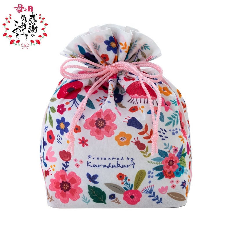 母の日ギフトお母さん！ありがとう！!オリジナル母の日巾着 ６個入※熨斗対応不可